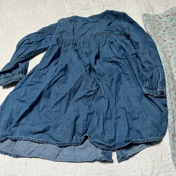 Next Embroidered Bee Floral Chambray Outfit Size 2/3 - Picture 8 of 8